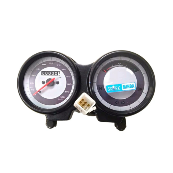 MINDA Analog Speedometer for Bajaj Platina 100 | 8 Pin with White Coupler